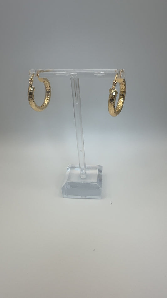 Gold Disco Hoop Earrings