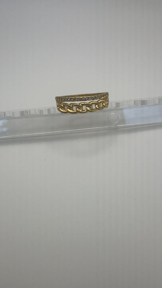 Double strand chain/cz ring