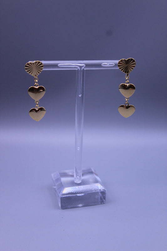 Triple heart earings